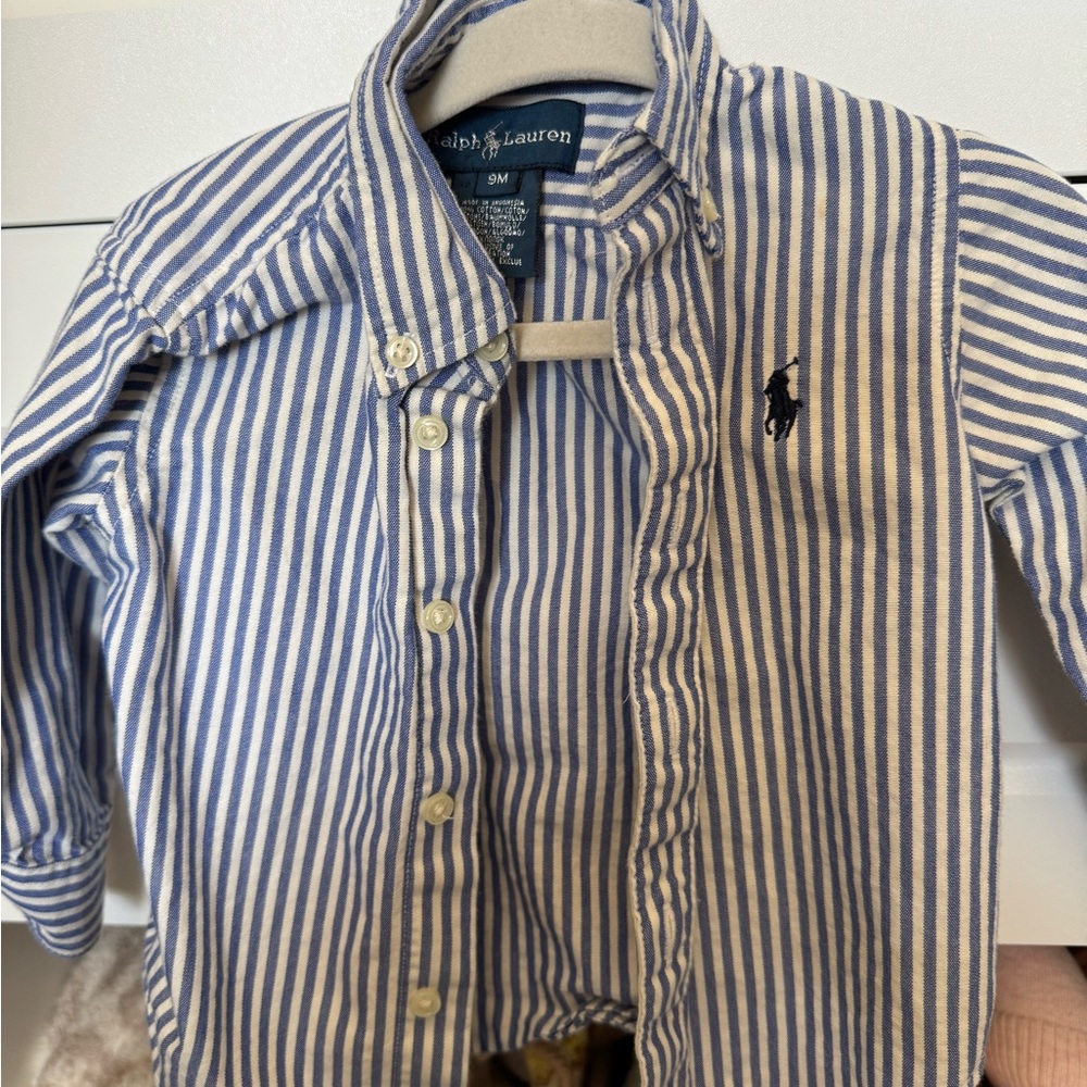 Ralph Lauren Blue Striped Kids Shirt